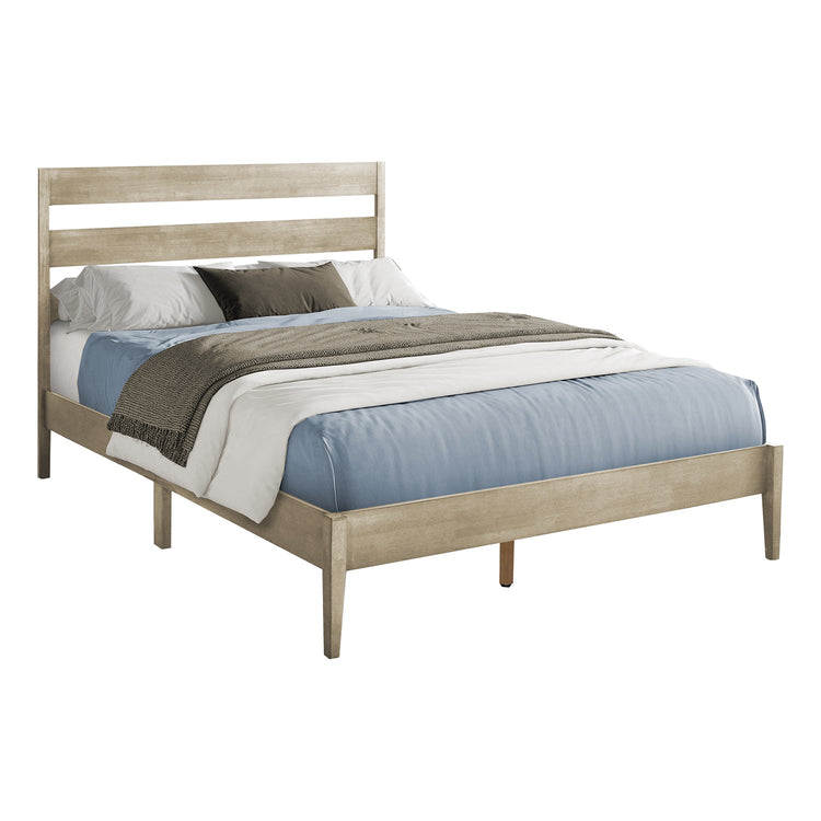 I 6065Q - Lit, Grand, Cadre Seulement, Lit À Plateforme, Chambre À Coucher, Cadre En Bois Gris, Contemporain - Simple Boutique