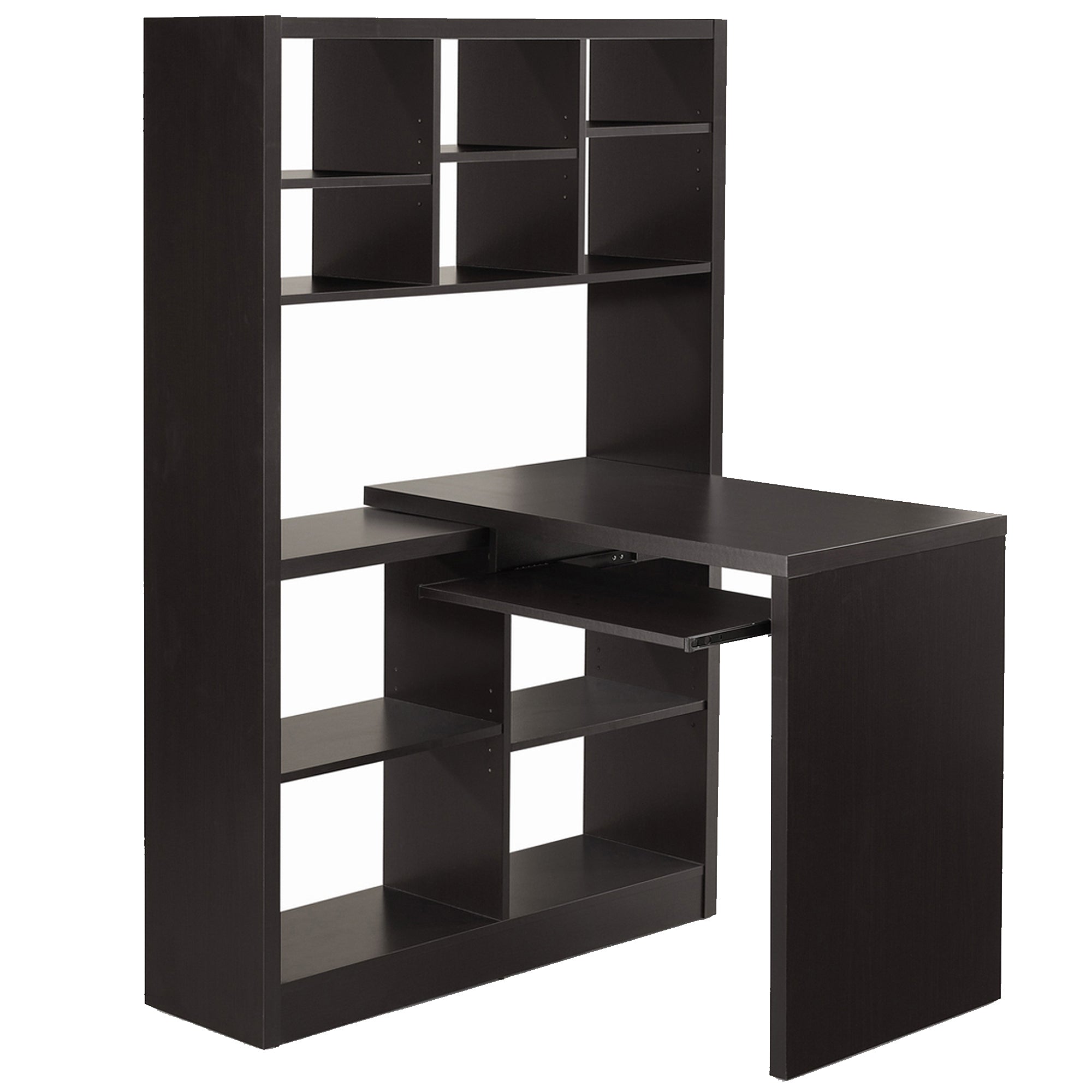 I 7021 Bureau, Bureau À Domicile, Étagère, Coin, Étagères De Rangement, Configuration Gauche, Droite, Forme De L, Travail, Ordinateur Portable, Stratifié, Brun, Contemporain, Moderne - Simple Boutique