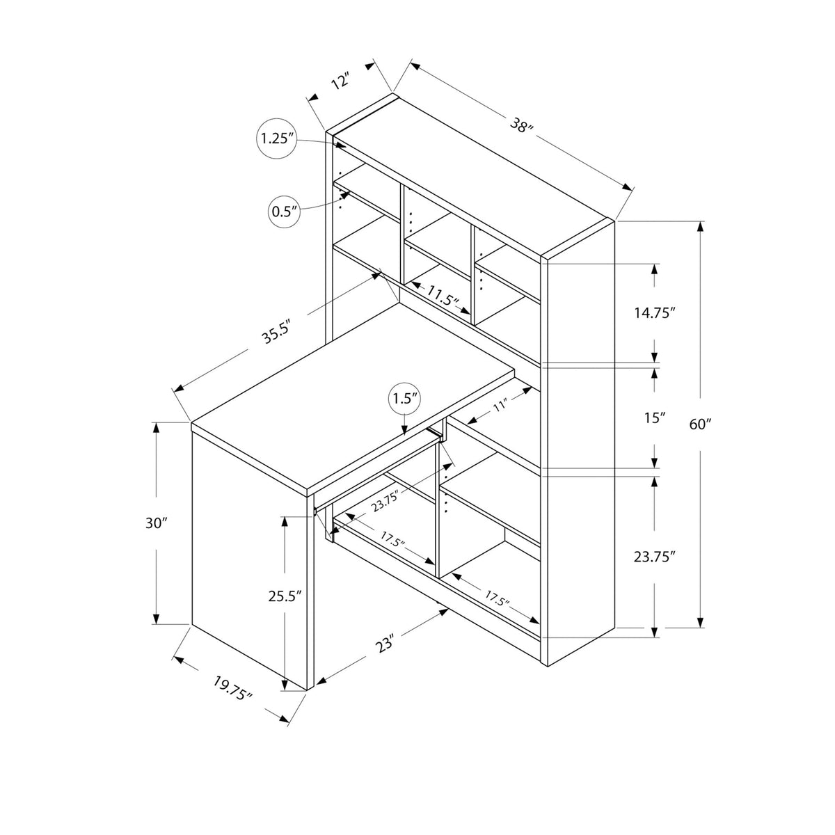 I 7021 Bureau, Bureau À Domicile, Étagère, Coin, Étagères De Rangement, Configuration Gauche, Droite, Forme De L, Travail, Ordinateur Portable, Stratifié, Brun, Contemporain, Moderne - Simple Boutique