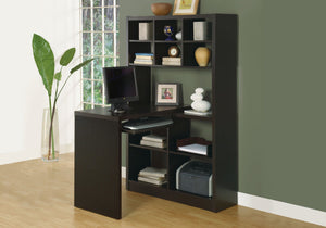 I 7021 Bureau, Bureau À Domicile, Étagère, Coin, Étagères De Rangement, Configuration Gauche, Droite, Forme De L, Travail, Ordinateur Portable, Stratifié, Brun, Contemporain, Moderne - Simple Boutique