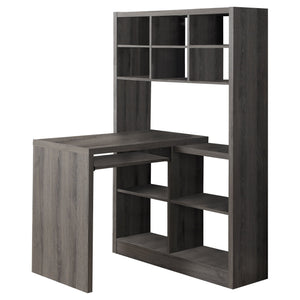 I 7041 Bureau, Bureau À Domicile, Étagère, Coin, Étagères De Rangement, Configuration Gauche, Droite, Forme De L, Travail, Ordinateur Portable, Stratifié, Brun, Contemporain, Moderne - Simple Boutique