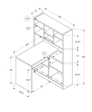 I 7041 Bureau, Bureau À Domicile, Étagère, Coin, Étagères De Rangement, Configuration Gauche, Droite, Forme De L, Travail, Ordinateur Portable, Stratifié, Brun, Contemporain, Moderne - Simple Boutique