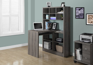 I 7041 Bureau, Bureau À Domicile, Étagère, Coin, Étagères De Rangement, Configuration Gauche, Droite, Forme De L, Travail, Ordinateur Portable, Stratifié, Brun, Contemporain, Moderne - Simple Boutique