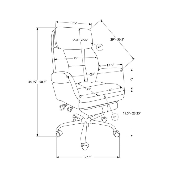 I 7275 - Chaise De Bureau, Hauteur Réglable, Accoudoir, Ergonomique, Pivotant, Bureau Informatique, Travail, Aspect Cuir Noir, Métal Chromé, Contemporain, Moderne - Simple Boutique