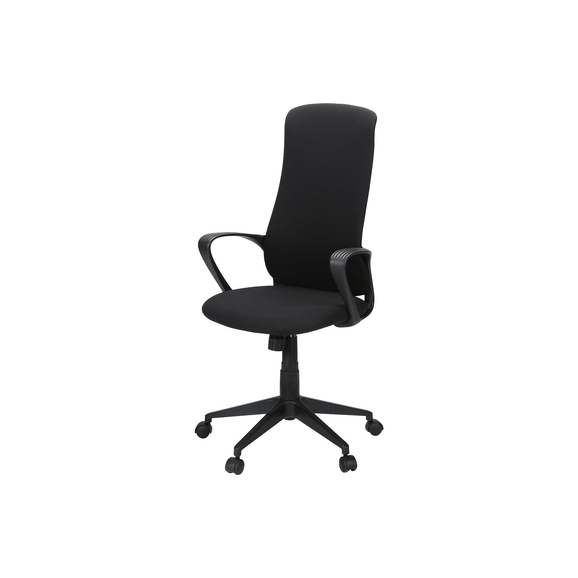 I 7354 - Chaise De Bureau, Hauteur Réglable, Accoudoir, Pivotant, Ergonomique, Travail, Tissu Noir, Métal Noir, Contemporain, Moderne - Simple Boutique