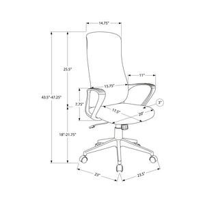 I 7354 - Chaise De Bureau, Hauteur Réglable, Accoudoir, Pivotant, Ergonomique, Travail, Tissu Noir, Métal Noir, Contemporain, Moderne - Simple Boutique