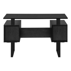 I 7606 - Bureau, Bureau À Domicile, Ordinateur Portable, Rangement, 48"L, Travail, Laminé Noir, Métal Noir, Contemporain, Moderne - Simple Boutique