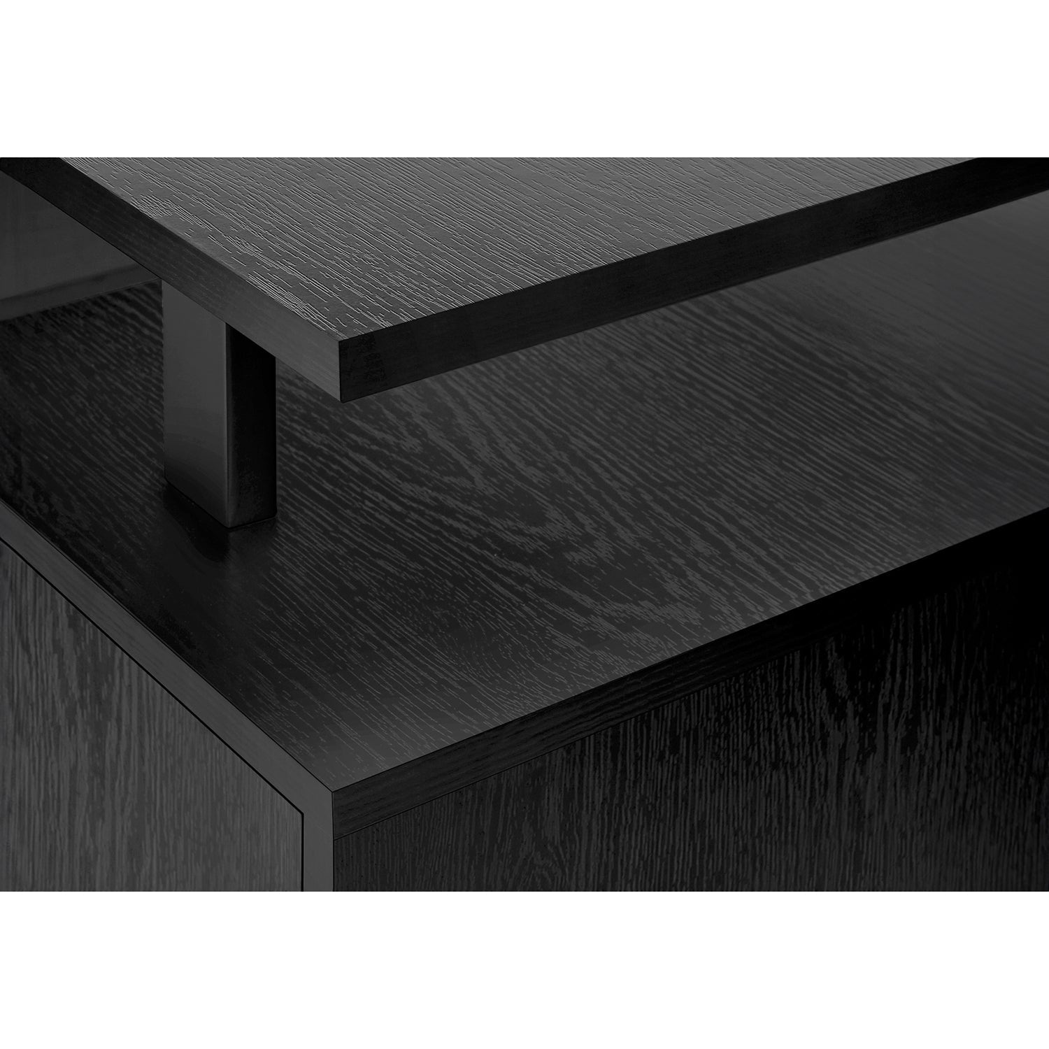 I 7606 - Bureau, Bureau À Domicile, Ordinateur Portable, Rangement, 48"L, Travail, Laminé Noir, Métal Noir, Contemporain, Moderne - Simple Boutique