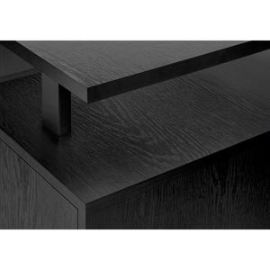 I 7606 - Bureau, Bureau À Domicile, Ordinateur Portable, Rangement, 48"L, Travail, Laminé Noir, Métal Noir, Contemporain, Moderne - Simple Boutique