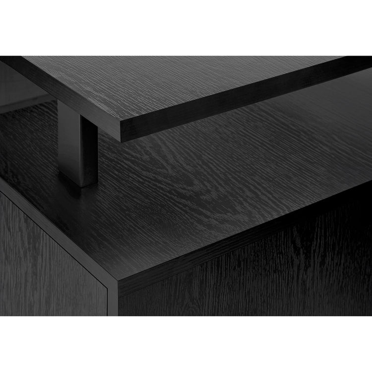 I 7606 - Bureau, Bureau À Domicile, Ordinateur Portable, Rangement, 48"L, Travail, Laminé Noir, Métal Noir, Contemporain, Moderne - Simple Boutique
