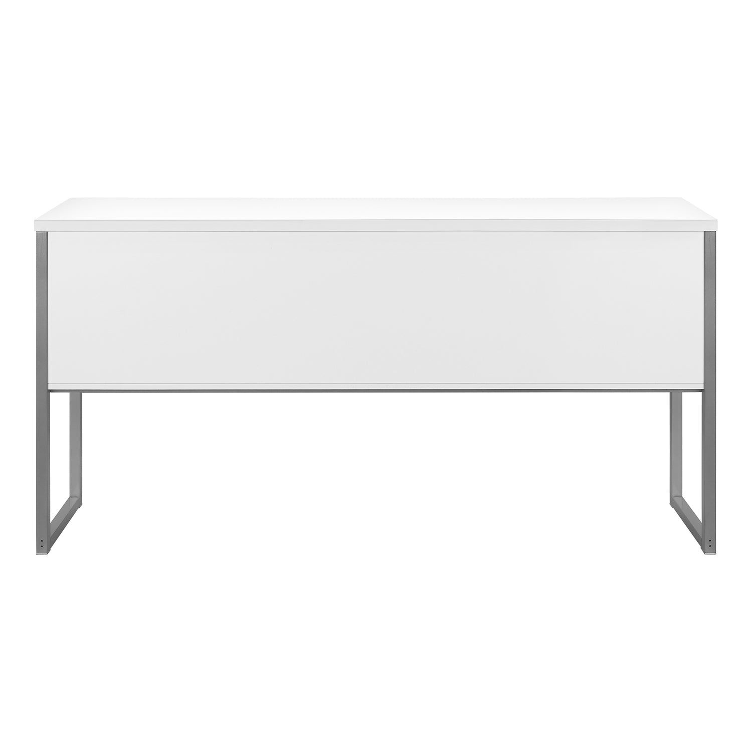 I 7728 - Huche De Bureau, 72"L, Travail, Portes De Stockage, Travail, Qualité Commerciale, Stratifié Blanc, Métal Argenté, Contemporain, Moderne - Simple Boutique
