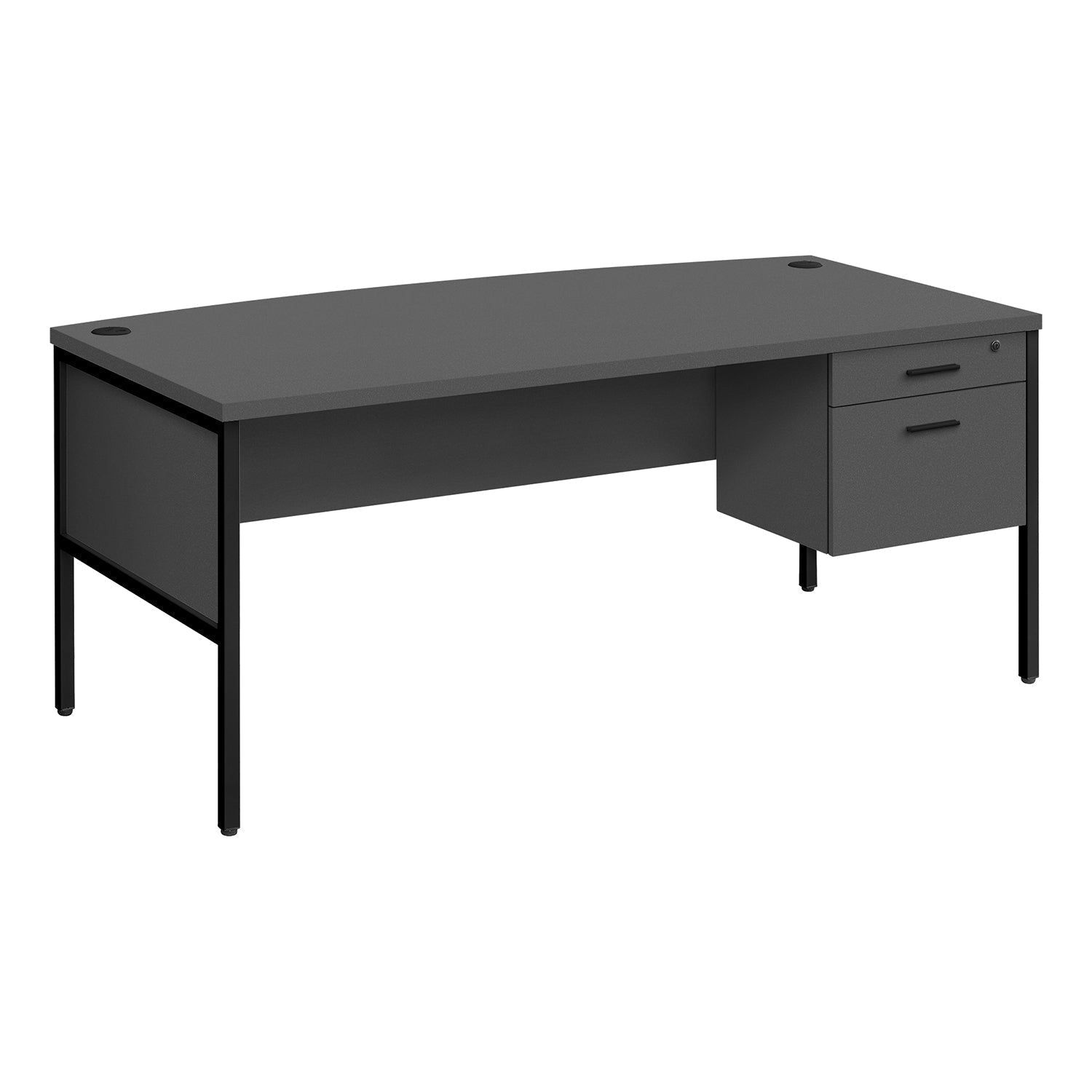 I 7730 - Bureau, 72"L, Bureau À Domicile, Travail, Ordinateur Portable, Qualité Commerciale, Tiroir De Rangement De Fichiers, Stratifié Gris, Métal Noir, Contemporain, Moderne - Simple Boutique