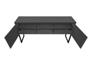 I 7733 - Huche De Bureau, 72"L, Travail, Portes De Stockage, Travail, Qualité Commerciale, Stratifié Gris, Métal Noir, Contemporain, Moderne - Simple Boutique