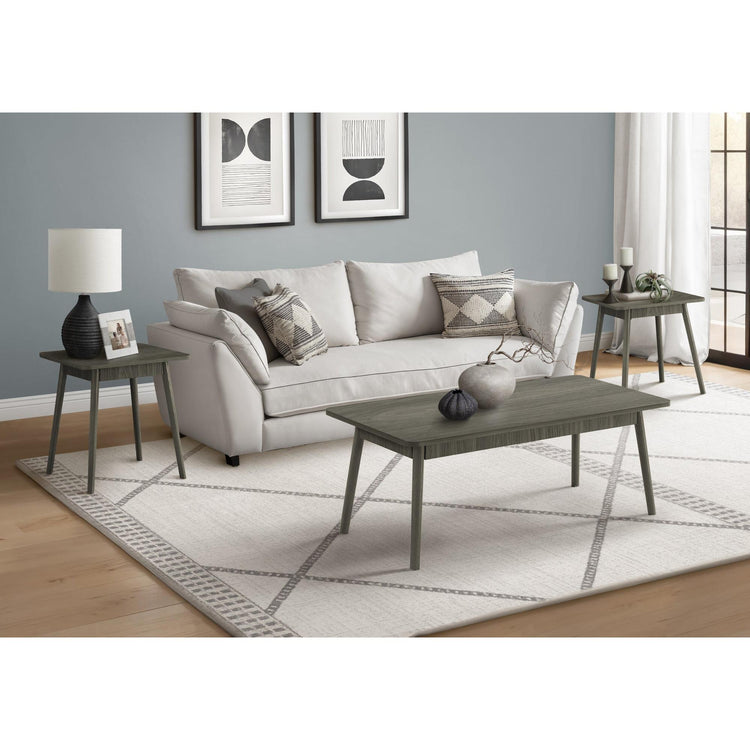 I 7851P - Ens De Tables, Ensemble De 3 Pièces, Café, Bout, Coté, Accent, Salon, Stratifié Gris, Mid Century, Moderne - Simple Boutique