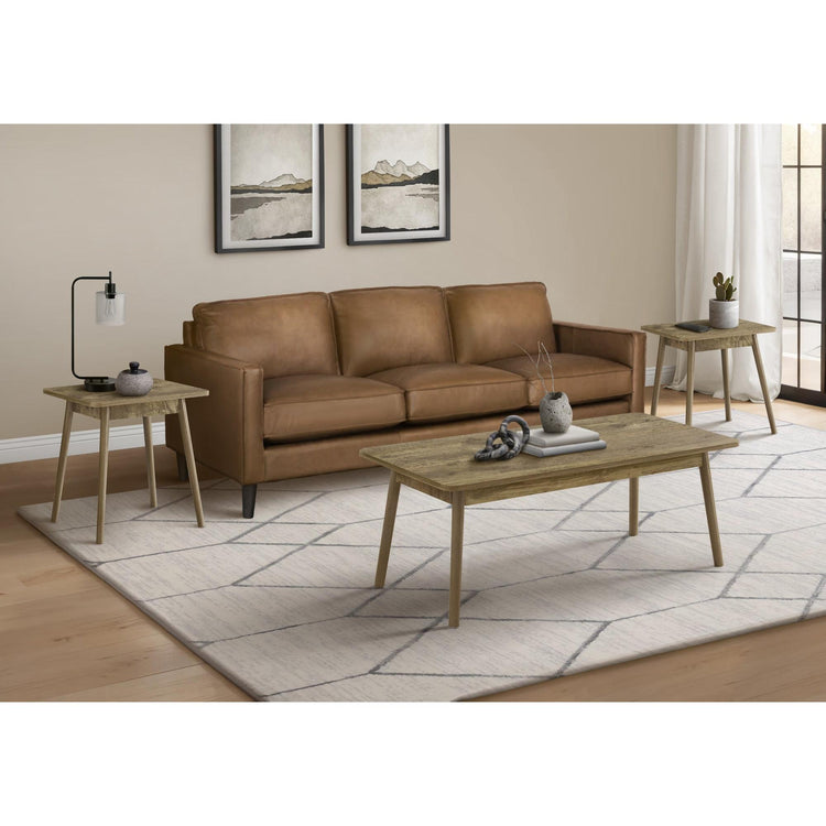 I 7852P - Ens De Tables, Ensemble De 3 Pièces, Café, Bout, Coté, Accent, Salon, Stratifié Brun Clair, Mid Century, Moderne - Simple Boutique