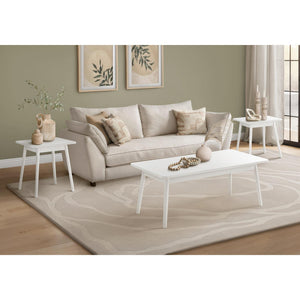 I 7853P - Ens De Tables, Ensemble De 3 Pièces, Café, Bout, Coté, Accent, Salon, Stratifié Blanc, Mid Century, Moderne - Simple Boutique