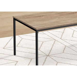 I 7895P - Ens De Tables, Ensemble 3pcs, Café, Bout, Métal Noir, Laminé Taupe Foncé, Contemporain, Moderne - Simple Boutique
