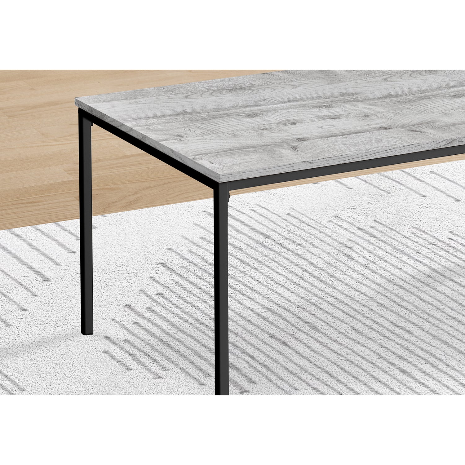I 7896P - Ens De Tables, Ensemble 3pcs, Café, Bout, Métal Noir, Stratifié Gris, Contemporain, Moderne - Simple Boutique