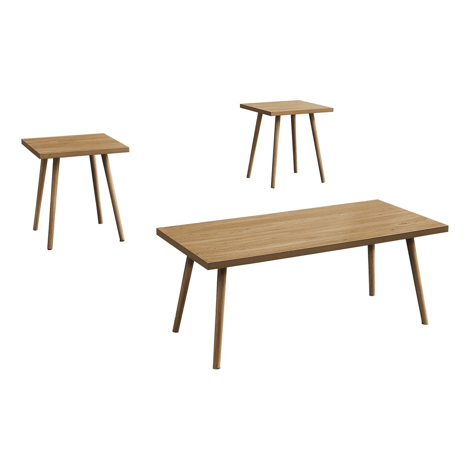 I 7898P - Ens De Tables, Ensemble De 3 Pièces, Accent, Café, Bout, Salon, Stratifié Noyer, Contemporain, Moderne - Simple Boutique