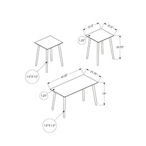 I 7898P - Ens De Tables, Ensemble De 3 Pièces, Accent, Café, Bout, Salon, Stratifié Noyer, Contemporain, Moderne - Simple Boutique