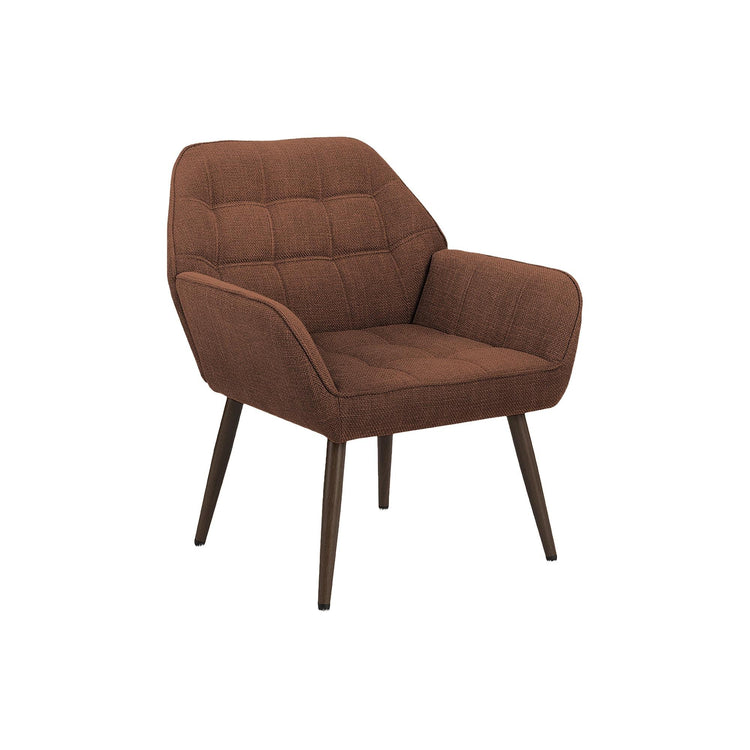 I 8002 - Chaise D'appoint, 33''H, Rembourré, Salon, Tissu Rouille, Pieds En Métal Noyer, Contemporain, Moderne - Simple Boutique