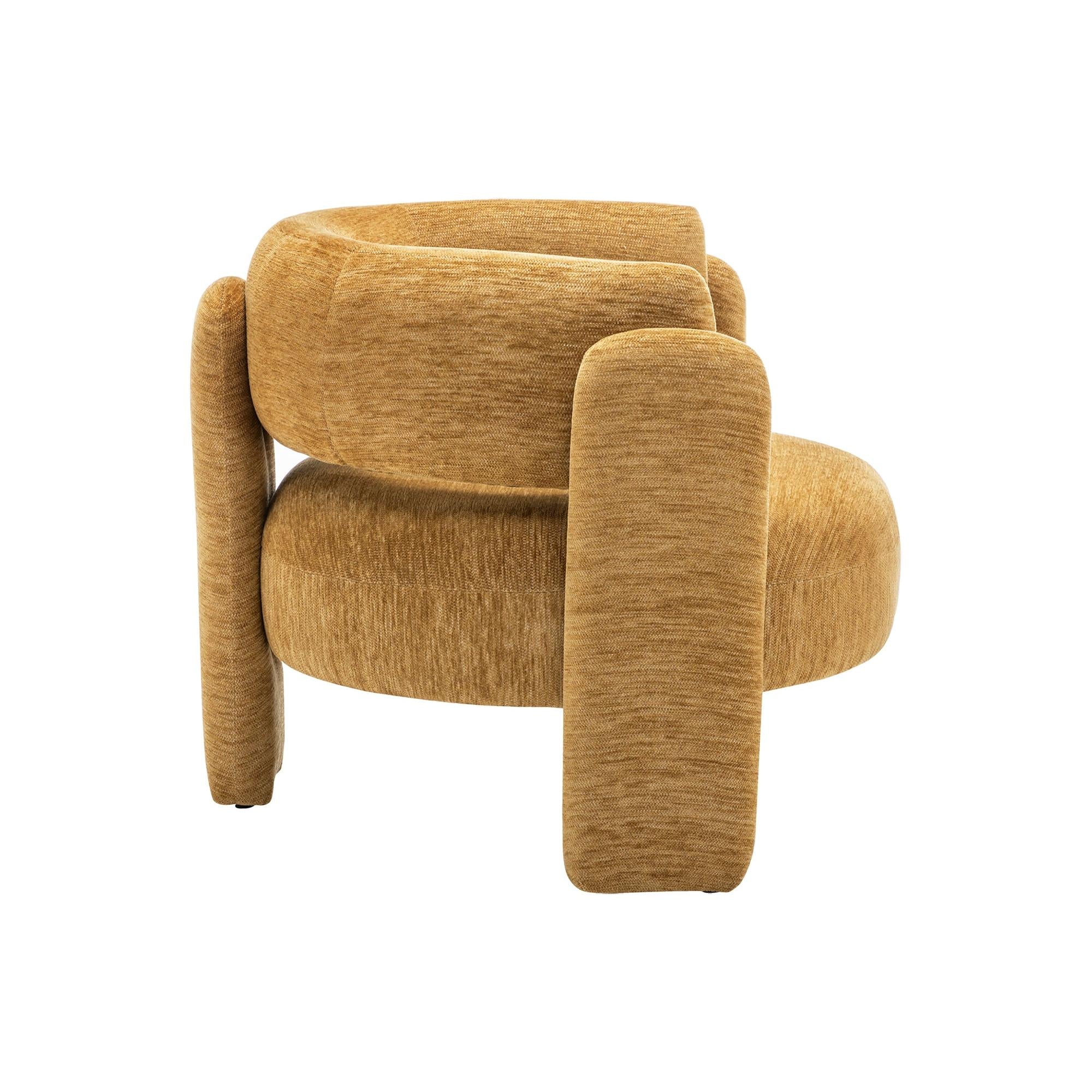 I 8015 - Chaise D'appoint, 29''H, Rembourré, Tissu Doré, Contemporain, Moderne - Simple Boutique