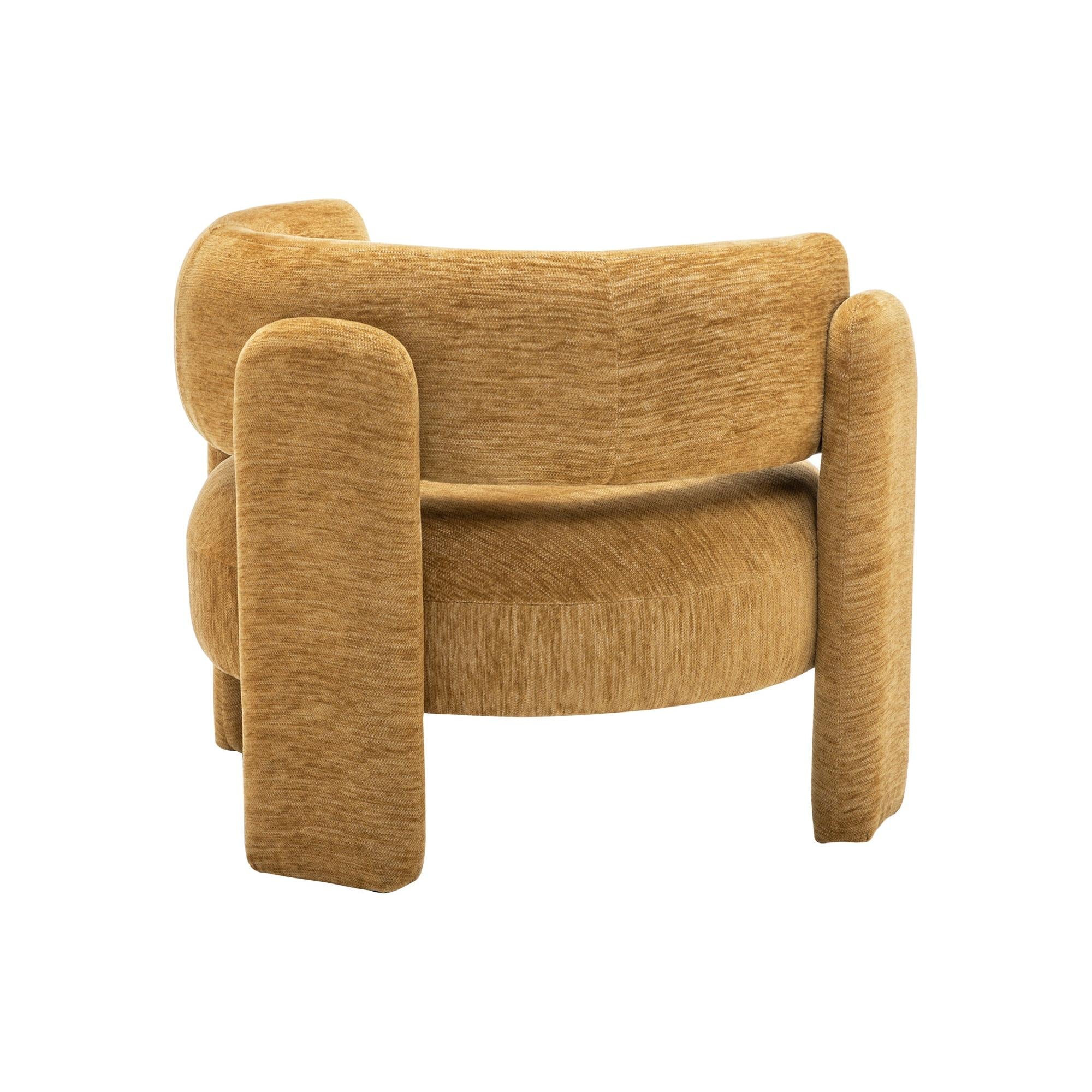 I 8015 - Chaise D'appoint, 29''H, Rembourré, Tissu Doré, Contemporain, Moderne - Simple Boutique