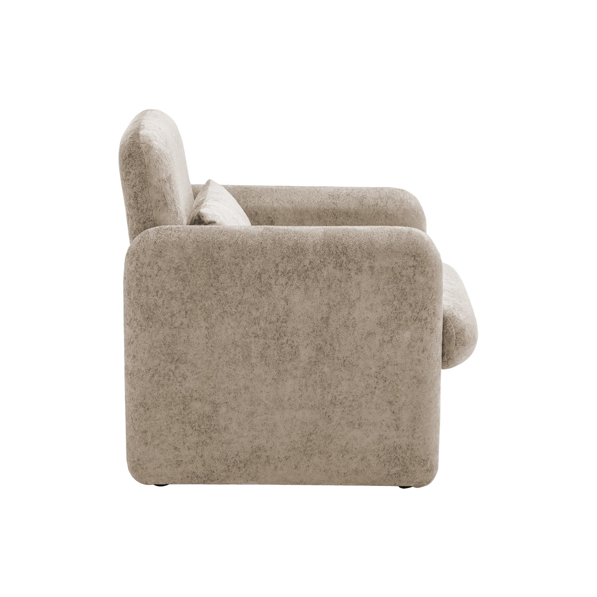I 8026 - Chaise D'appoint, 31''H, Rembourré, Tissu Marron Clair, Contemporain, Moderne - Simple Boutique