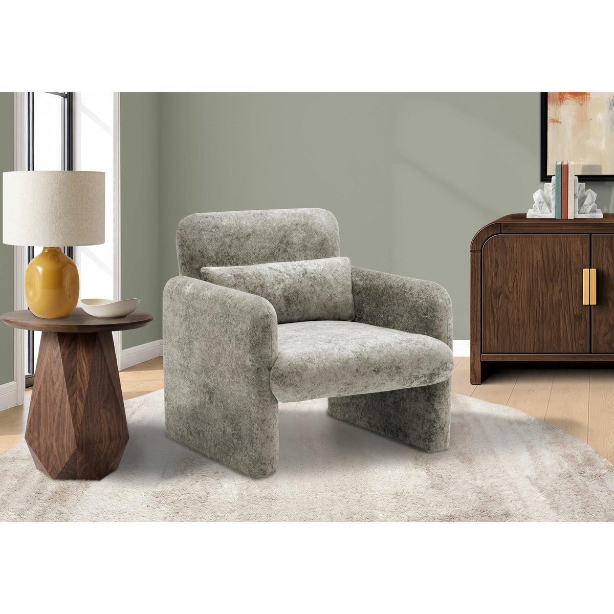I 8027 - Chaise D'appoint, 31''H, Rembourré, Tissu Gris Clair, Contemporain, Moderne - Simple Boutique