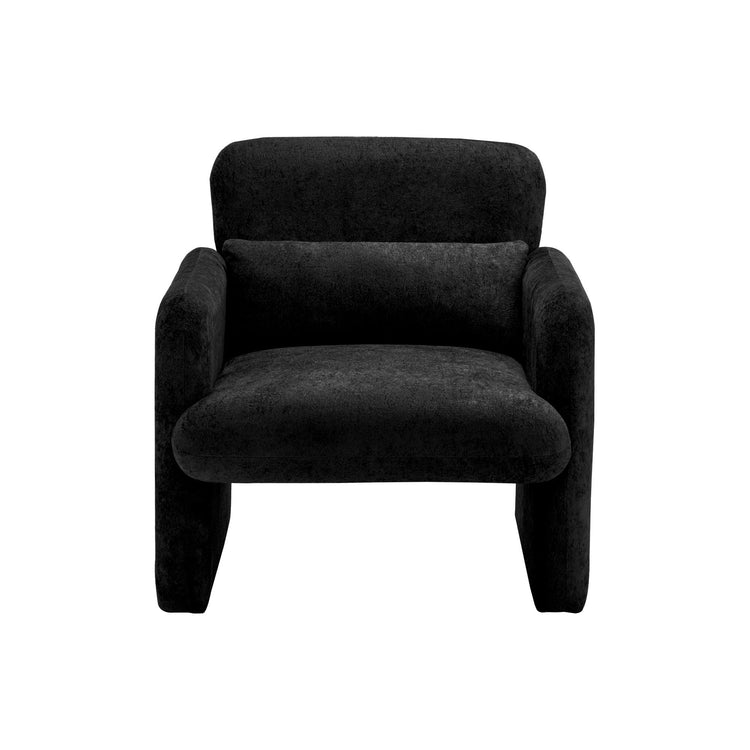 I 8028 - Chaise D'appoint, 31''H, Rembourré, Tissu Noir, Contemporain, Moderne - Simple Boutique