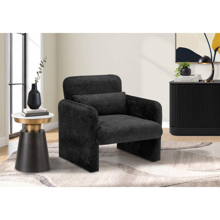 I 8028 - Chaise D'appoint, 31''H, Rembourré, Tissu Noir, Contemporain, Moderne - Simple Boutique