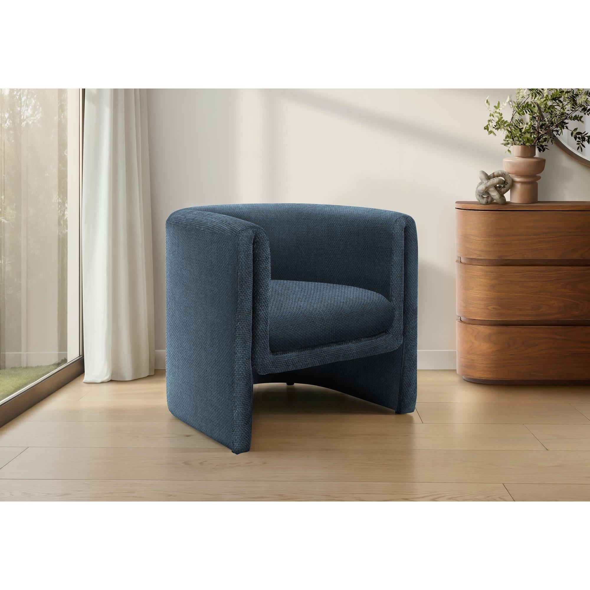 I 8040 - Chaise D'appoint, 29''H, Rembourré, Salon, Chambre À Coucher, Tissu Bleu, Contemporain, Moderne - Simple Boutique