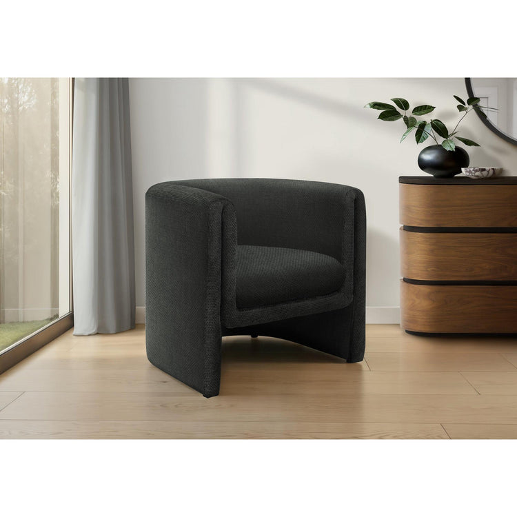 I 8041 - Chaise D'appoint, 30''H, Rembourré, Salon, Chambre À Coucher, Tissu Noir, Contemporain, Moderne - Simple Boutique