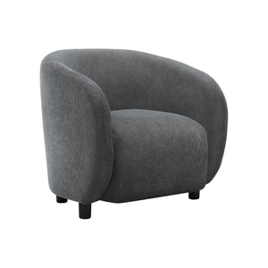 I 8063 - Chaise D'appoint, 29''H, Rembourré, Salon, Chambre À Coucher, Tissu Gris Foncé, Patte Noir, Contemporain, Moderne - Simple Boutique