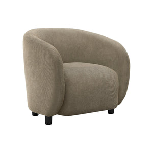 I 8064 - Chaise D'appoint, 29''H, Rembourré, Salon, Chambre À Coucher, Tissu Marron Clair, Patte Noir, Contemporain, Moderne - Simple Boutique