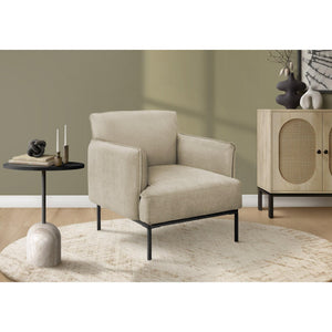 I 8081 - Chaise D'appoint, 33''H, Rembourré, Salon, Chambre À Coucher, Tissu Beige, Contemporain, Moderne - Simple Boutique