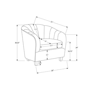 I 8090 - Chaise D'appoint, 31''H, Rembourré, Salon, Chambre À Coucher, Tissu Argenté, Contemporain, Moderne, Transitionnel - Simple Boutique