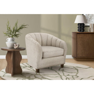 I 8091 - Chaise D'appoint, 31''H, Rembourré, Salon, Chambre À Coucher, Tissu Crème, Contemporain, Moderne, Transitionnel - Simple Boutique