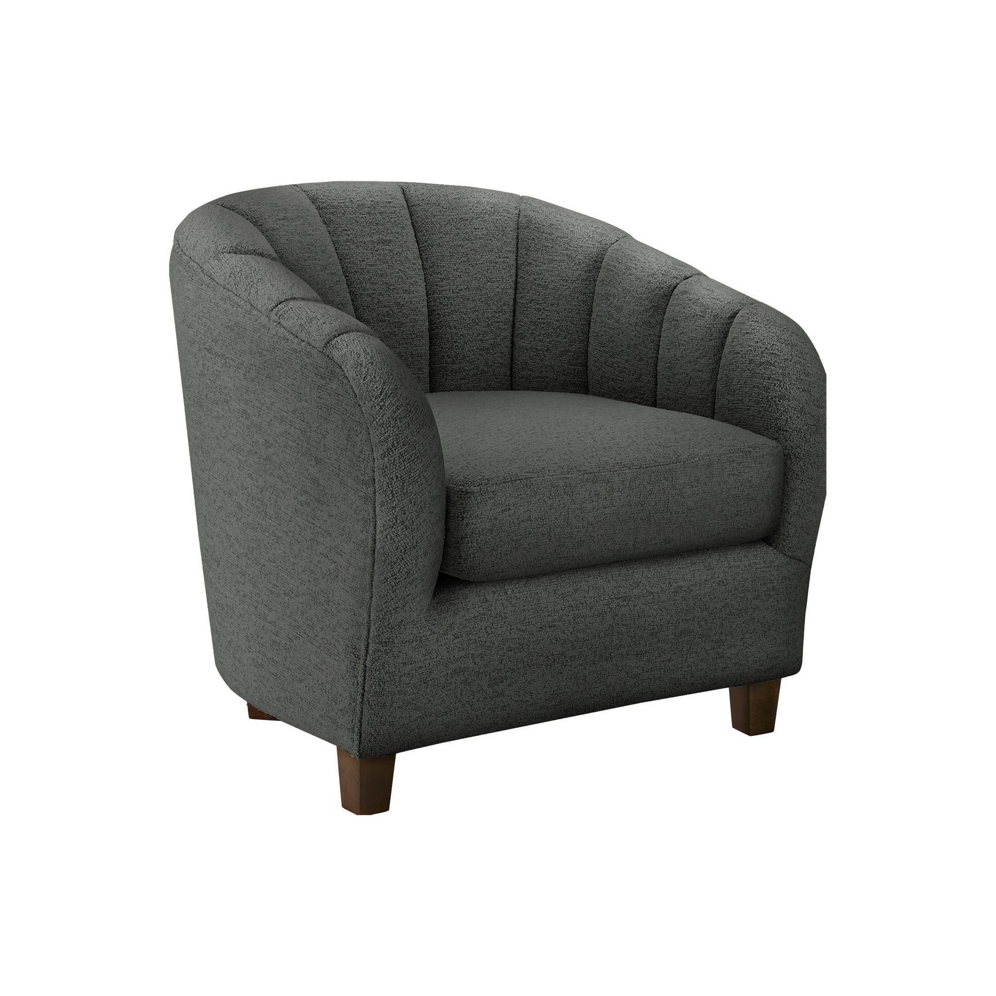 I 8092 - Chaise D'appoint, 31''H, Rembourré, Salon, Chambre À Coucher, Tissu Gris Foncé, Contemporain, Moderne, Transitionnel - Simple Boutique