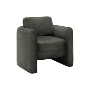 I 8095 - Chaise D'appoint, 32''H, Rembourré, Salon, Chambre À Coucher, Tissu Gris Foncé, Contemporain, Moderne - Simple Boutique