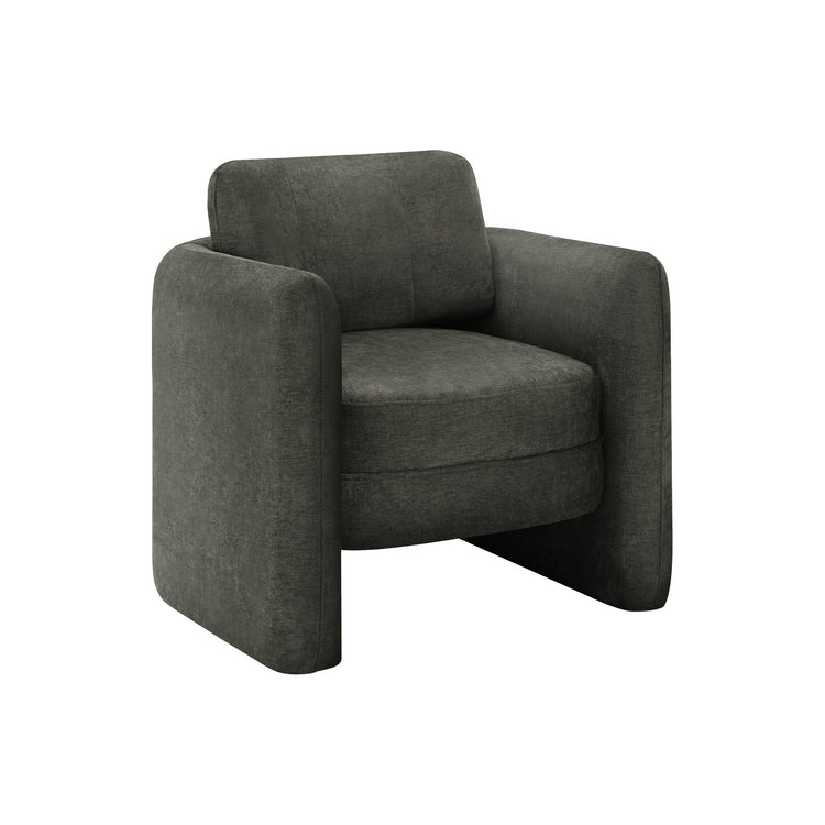 I 8095 - Chaise D'appoint, 32''H, Rembourré, Salon, Chambre À Coucher, Tissu Gris Foncé, Contemporain, Moderne - Simple Boutique
