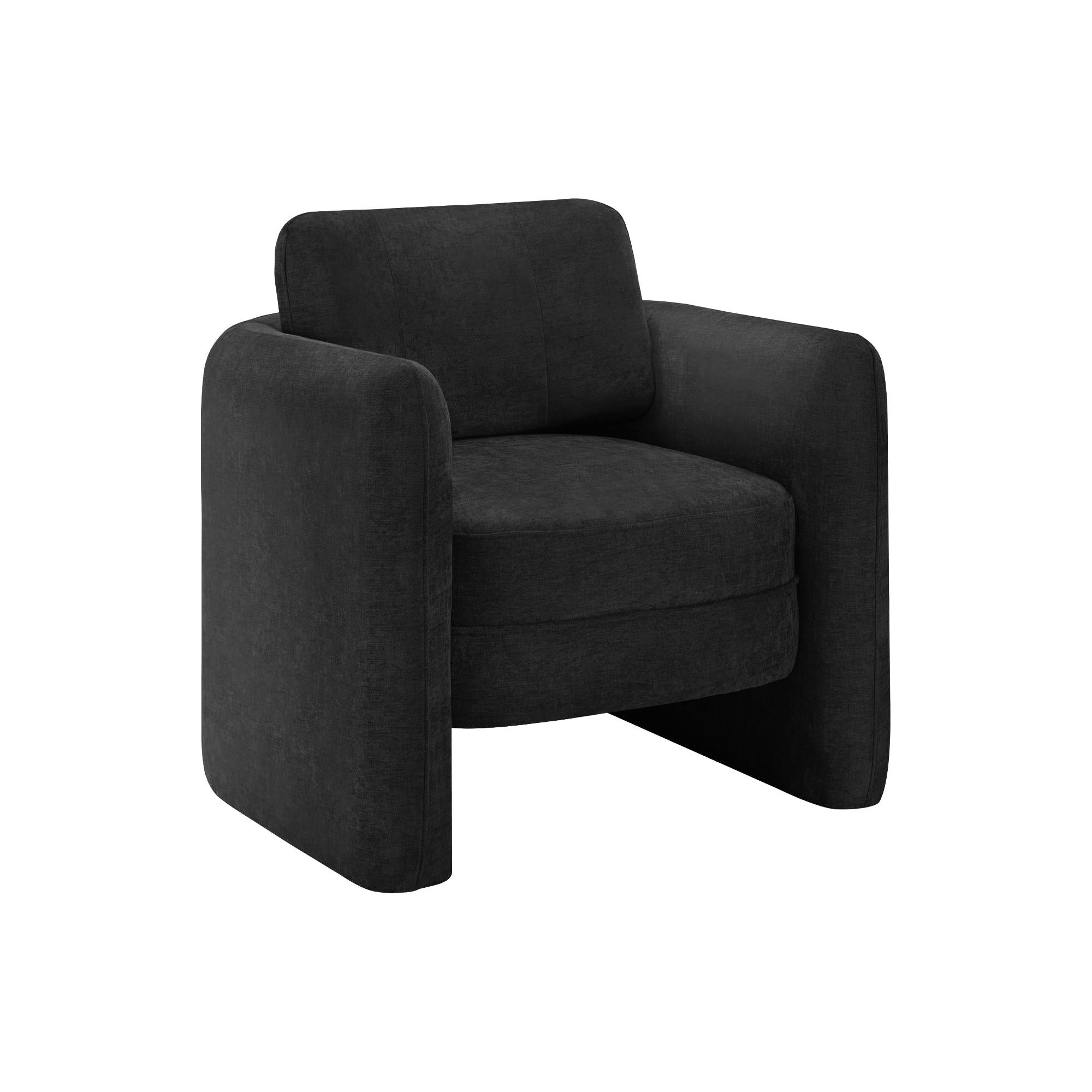 I 8096 - Chaise D'appoint, 32''H, Rembourré, Salon, Chambre À Coucher, Tissu Noir, Contemporain, Moderne - Simple Boutique