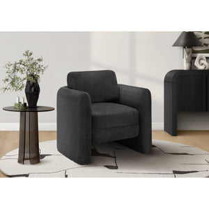 I 8096 - Chaise D'appoint, 32''H, Rembourré, Salon, Chambre À Coucher, Tissu Noir, Contemporain, Moderne - Simple Boutique
