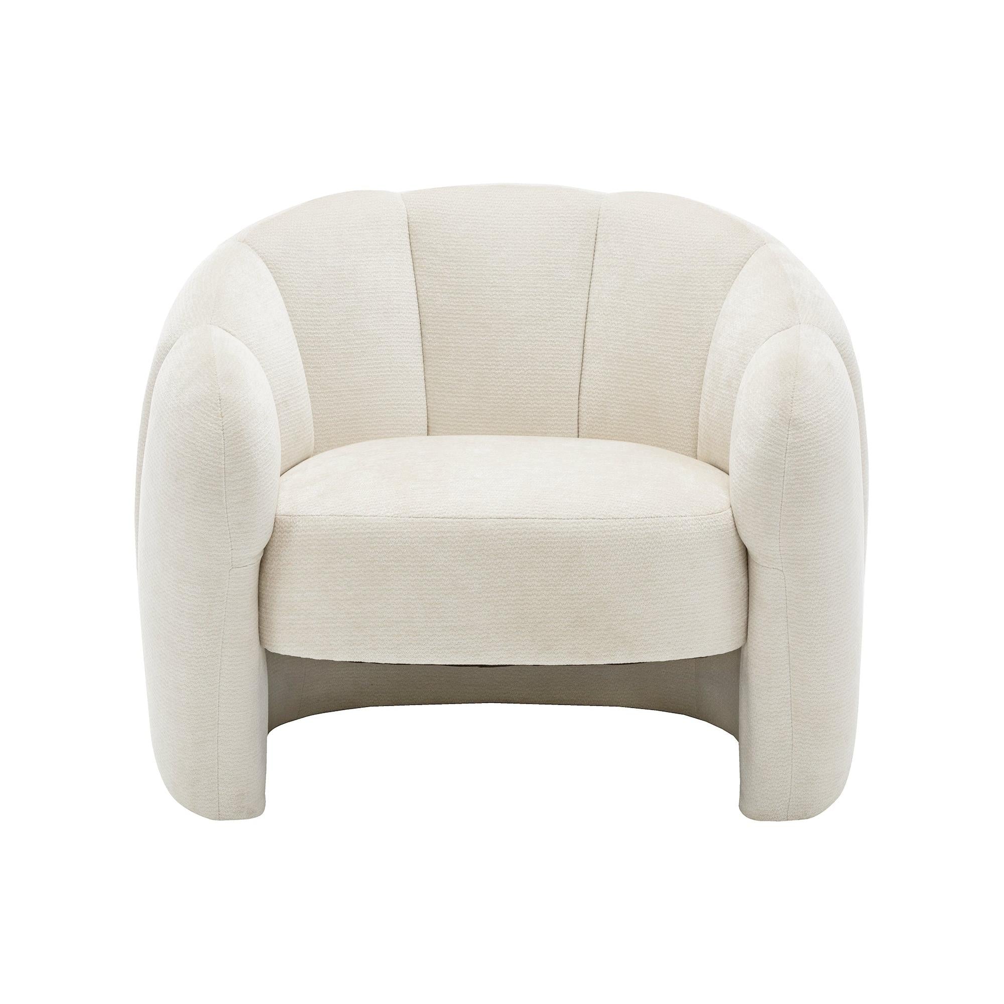 I 8110 - Chaise D'appoint, 29''H, Rembourré, Tissu Crème, Contemporain, Moderne - Simple Boutique