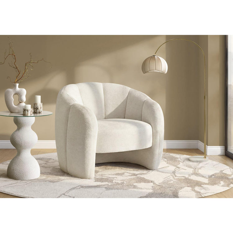I 8110 - Chaise D'appoint, 29''H, Rembourré, Tissu Crème, Contemporain, Moderne - Simple Boutique