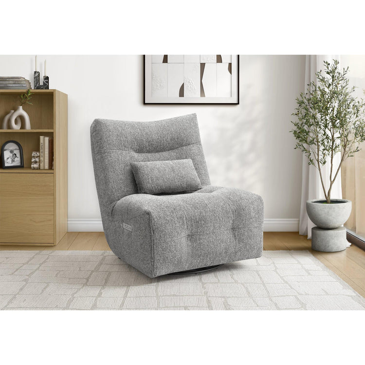 I 8186 - Fauteuil Inclinable, 35'' De Large, Puissance Chaleur Massage, Fauteuil Inclinable Électrique, Pivoter, Pivoter, Rembourré, Tissu Gris Clair, Contemporain, Moderne - Simple Boutique