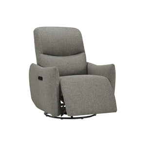 I 8400 - Fauteuil Inclinable, 31'' De Large, Fauteuil Inclinable Électrique, À Glissement, Pivoter, Port Usb Inclus, Rembourré, Tissu Gris Clair - Simple Boutique