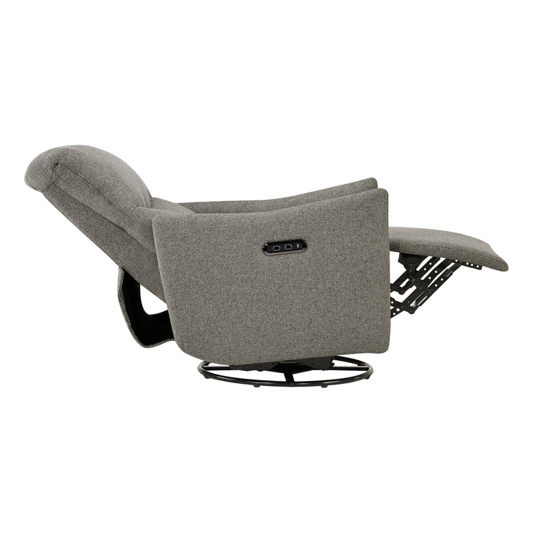 I 8400 - Fauteuil Inclinable, 31'' De Large, Fauteuil Inclinable Électrique, À Glissement, Pivoter, Port Usb Inclus, Rembourré, Tissu Gris Clair - Simple Boutique