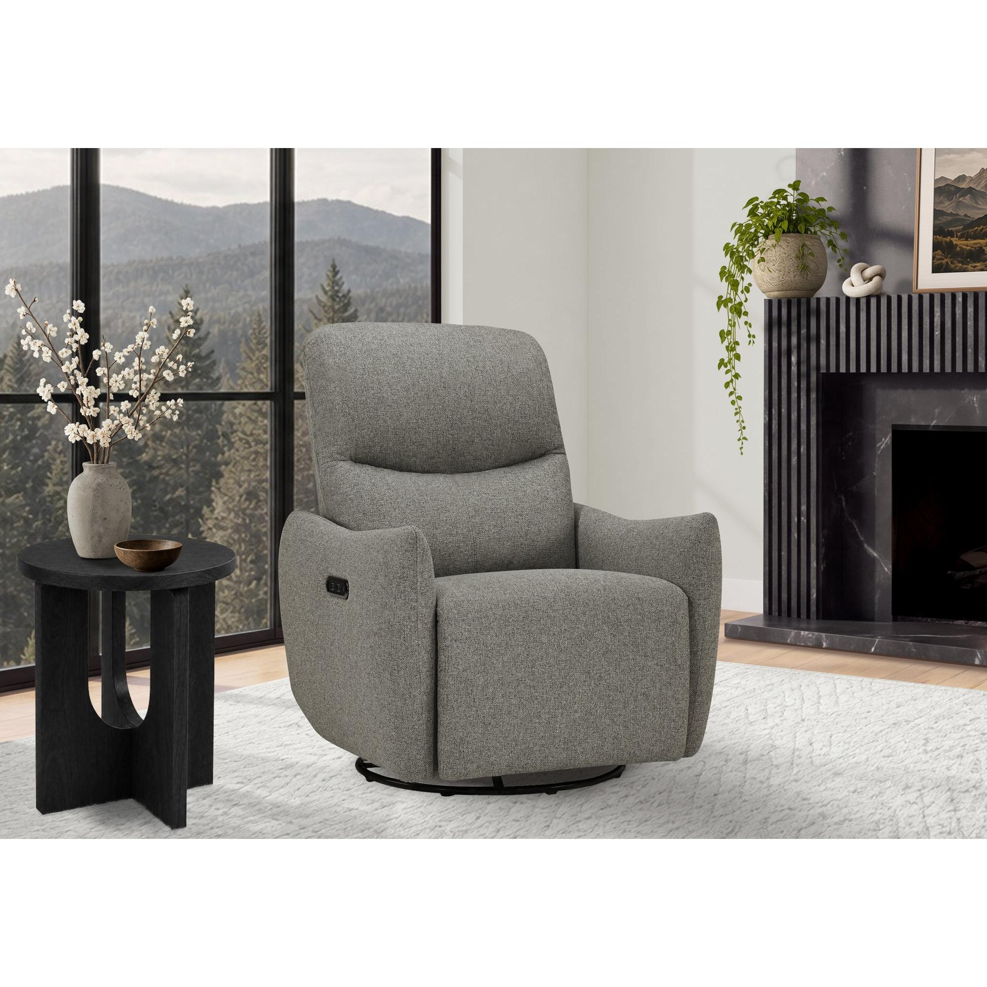 I 8400 - Fauteuil Inclinable, 31'' De Large, Fauteuil Inclinable Électrique, À Glissement, Pivoter, Port Usb Inclus, Rembourré, Tissu Gris Clair - Simple Boutique