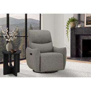I 8400 - Fauteuil Inclinable, 31'' De Large, Fauteuil Inclinable Électrique, À Glissement, Pivoter, Port Usb Inclus, Rembourré, Tissu Gris Clair - Simple Boutique